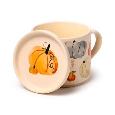 Bild av Porslin Mugg &amp; Underlägg/Lock Set Pumpa The, Frukost, Kaffe