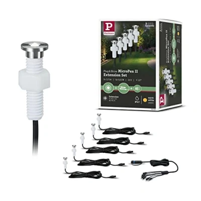 Bild av Paulmann Plug &amp; Shine MicroPen II Extension Set Infälld Belysning, Stål, Silver, 1.5 x 4.6 cm