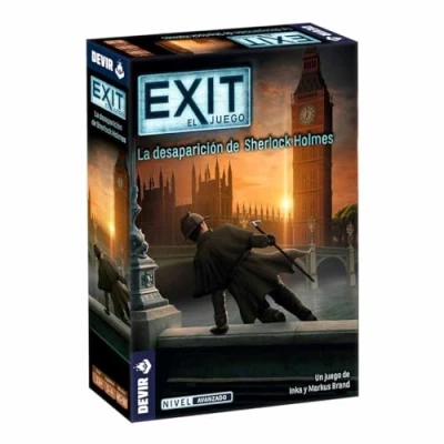 Bild av Devir Exit: Sherlock Holmes försvinnande, brädspel på spanska, med vänner, Escape Room, Mystery Games, för vuxna (BGEXIT23SP)