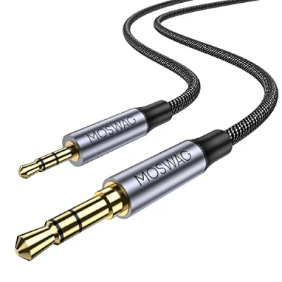 Bild av MOSWAG 3,5 mm till 2,5 hane ljudkabel, kompatibel med Bose 700 QuietComfort QC45 QC35II QC35 QC25 brusreducerande hörlurar, JBL E45BT E55BT E65BTNC Bluetooth hörlurar