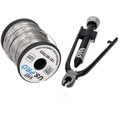Bild av AB Tools Lock Wire Lockwire Twist Twisting Tång + 125 meter 0,8 mm rostfri ståltråd