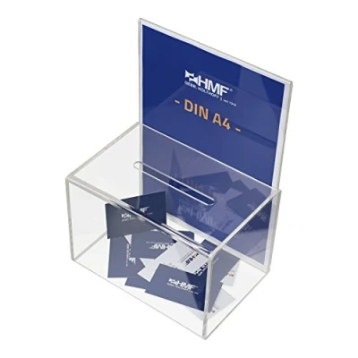 Bild av HMF 46916 akryl donationslåda med bladinsats 22 x 15 cm DIN A4 Transparent