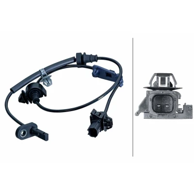 Bild av HELLA 6PU 358 251 121 ABS Givare framaxel med fästclips på kabeln hallprincip 2 polig 692mm HONDA: CR V III (RE) 2.4, 2.2 i DTEC 4WD, 2.4 Vtec 4WD