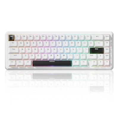 Bild av ATTACK SHARK X65 HE Magnetisk Switch Rapid Trigger Tangentbord, 65% Trådbundet Gaming tangentbord med 8000 Hz Polling Rate, 0,01 mm RT Noggrannhet, PBT tangenter, QMK Driver, RGB (Vit)