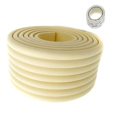Bild av TUKA Multifunktionellt skumskyddssats, 2 m x 80 mm, universellt antikollisionsskydd, säkerhet för barn baby senior tjock barnsäker säkerhetssäkring av föremål och ytor. TKD7002 elfenben