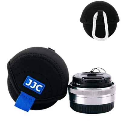 Bild av JJC Vattentålig Kameralins Påsar, Mjuk Neopren Fodral Väska Skyddande, Svart, Small Fits Lens ≤ 2.4 x 1.6&quot;(Dia.x L), Kompakt