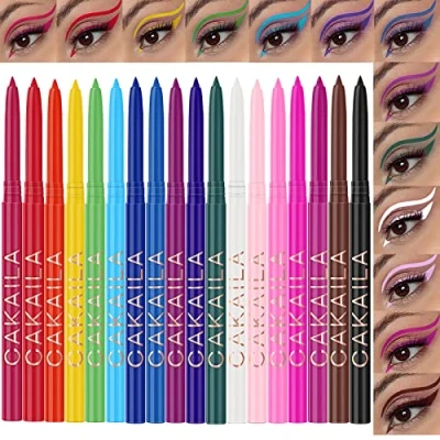 Bild av LuckNest vattenfast matt eyeliner, eyeliner i 18 färger, högpigmenterad, kladdfri färgad ögonpenna, present till kvinna