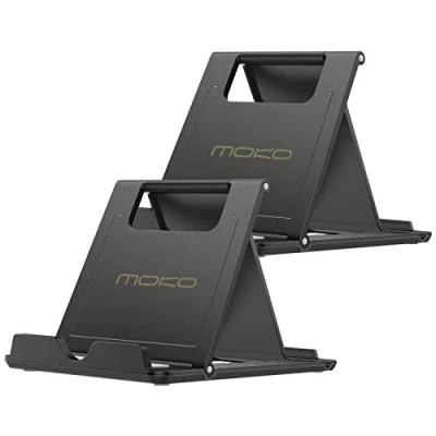 Bild av MoKo 2 PCS Phone/Tablet Stand, Foldable Desktop Holder for 4 11&quot; Devices, Fit with iPhone 16/Pro/Pro Max/Plus, 15/Pro/Pro 14/Pro/Pro 13/Pro/Pro Black