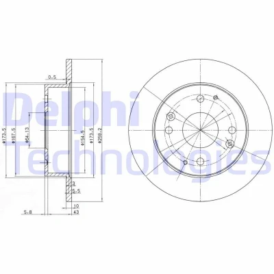 Bild av Bromsskiva DELPHI BG2666