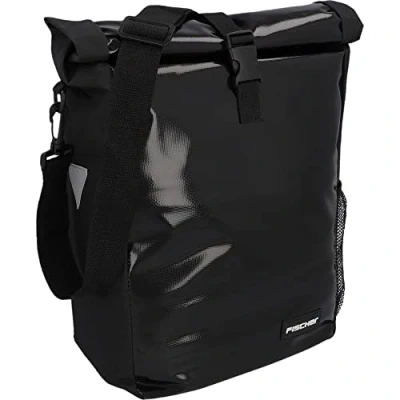 Bild av FISCHER Cykelväska bagagehållare väska kurir, cykelväska, axelväska, reflektor, 18 liter, vattenavvisande, svart