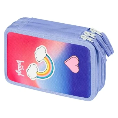 Bild av Baagl 3 fack Pennfodral för pojkar flickor, skolpennfodral brevpapper, skolmaterial, pennfodral, skola, hippie,