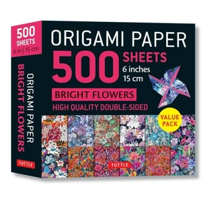 Bild av Origami Paper 500 Sheets Bright Flowers 6&quot; (15 cm): Double Sided with 12 Punchy Floral Designs (Instructions for 5 Projects Included)