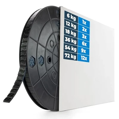 Bild av Haskyy Svart rulle med självhäftande vikter, 6 kg, rad balansvikter, 5 gram x 1 200, stålvikter,