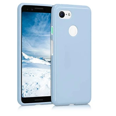 Bild av kwmobile Fodral kompatibelt med Google Pixel 3 mjukt silikonfodral matt ljusblått