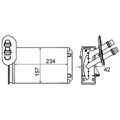 Bild av MAHLE ORIGINAL AH 20 000S Radiateur De Chauffage VOLKSWAGEN: Golf 4, New Beetle 3/5 portes, 4 Variant, SEAT: Leon I portes