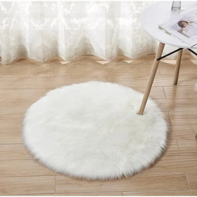 Bild av falsk fårskinnsmatta, rektangulär, päls, fleece, fluffiga mattor, halkfri yogamatta för vardagsrum, sovrum, soffa och golvmattor