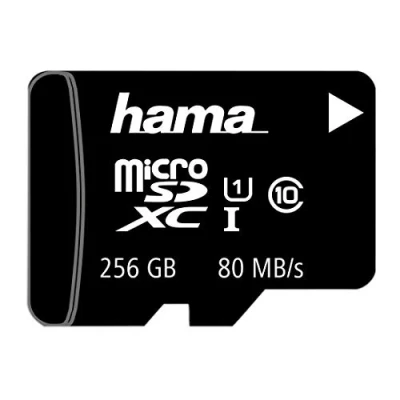 Bild av Hama microSD microSDHC microSDXC kort 256 GB 80 MB/s överföringshastighetsklass 10 minneskort I miniformat mini SD z. B. för Android mobiltelefon, smartphone, surfplatta, Nintendo UHS