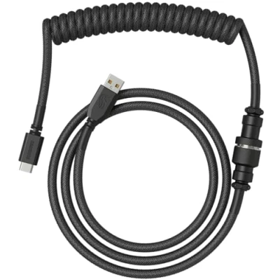Bild av Glorious Gaming Coiled Keyboard Cable guldpläterad USB A (PC) till C (tangentbord), trasselfri, dubbelflätat hölje för maximal hållbarhet, Aviator kontakt med 5 stift Phantom Black