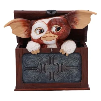 Bild av Nemesis Now Gremlins Gizmo You are Ready 12,5 cm, harts, brun, officiellt licensierade Merchandise, Gremlims i en lådstatyett, gjuten finaste skickligt handmålad