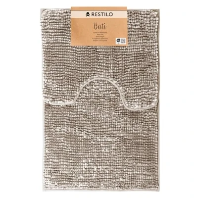 Bild av RESTILO Badmatta Toalettmatta Set 50 x 80 cm + 40 Badrumsmattset Halkfri Badrumsmatta Absorberande Duschmatta Vattenabsorberande Cappuccino Bati