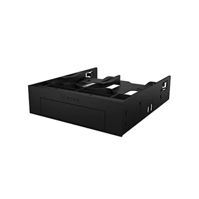 Bild av ICY BOX 3 vägs installationsram för 2 x 2,5 tums HDD/SSD och 1 3,5 HDD i 5,25 fack, skruvlös, antivibrationer, frontpanel, IB 5251