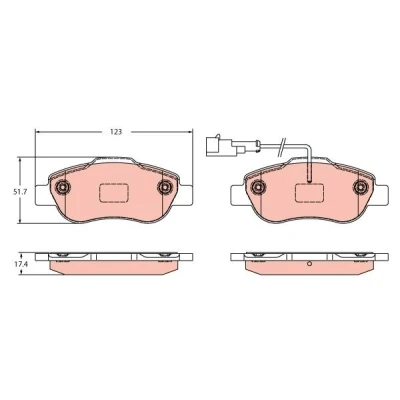 Bild av TRW GDB2415 Jeu de plaquettes frein contact signal d&#039;usure inclus FORD: KA 3 portes