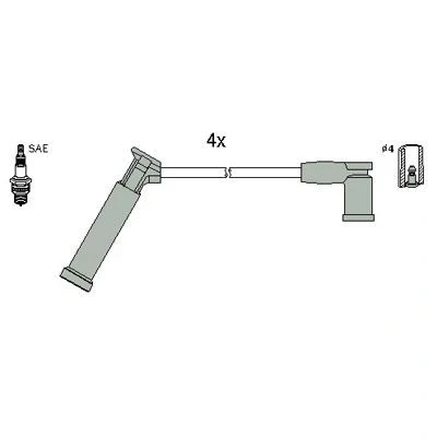 Bild av HITACHI 134677 Jeu De Fils d&#039;Allumage FORD: FIESTA 5, 4, Focus Mk1 3/5 portes