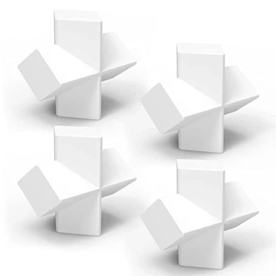 Bild av stonylab Set med 4 magnetiska korsformade omrörningsstänger, PTFE, vita 20 x 8 mm, för omrörare