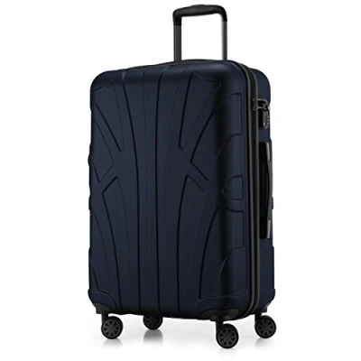 Bild av Suitline Koffer i 3 Größen, Vagnset Rollkoffer Hartschalen Reisekoffer (55 cm, 66 76 cm) Zwillingsrollen, 15 Verschiedene Farben, Mörkblå, Handbagage