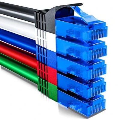 Bild av deleyCON 5x 1m CAT6 Nätverkskabel Set U UTP RJ45 CAT 6 LAN Kabel Patchkabel Ethernet DSL Switch Router Modem Repeater Patchpanel Färgrik