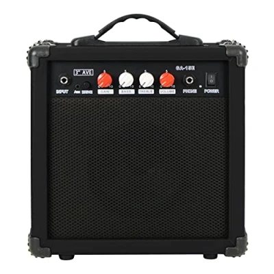 Bild av 3rd Avenue 15 W övningsförstärkare för gitarr med hörlursutgång, overdrive knapp, tvåbands EQ, ton och gain reglage bärbar kompakt svart