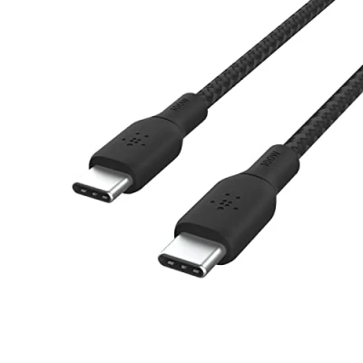 Bild av Belkin USB Type C till kabel, 100 W Power Delivery IF certifierad 2.0 kabel med dubbelflätat nylonhölje för iPhone 15, iPad Pro, MacBook, Galaxy, Pixel och fler, 2 m svart