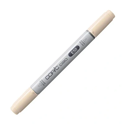 Bild av COPIC Ciao märkpenna typ E 50, äggskal, mångsidig layoutmärkpenna med en medelbred och penselspets
