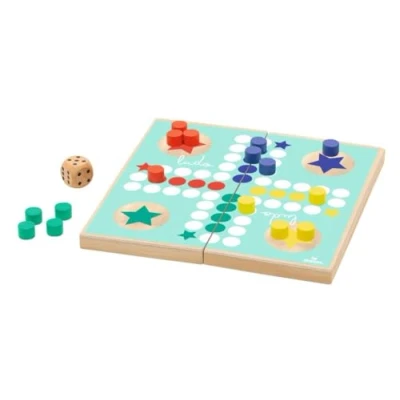 Bild av moses. Ludo, barnlek för hemmet och på språng, utomhus brädspel med magnetlås att ta med, tidlös spelklassiker barn från 4 år