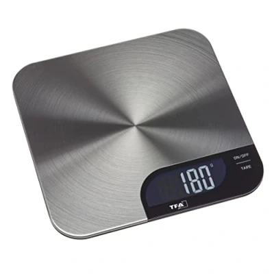 Bild av TFA Dostmann Digital Cheesecake, 50.2006.60, lätt att rengöra, Tara vägningsfunktion, halkfritt stativ, upp till 5 kg, tillverkad av rostfritt stål, silver