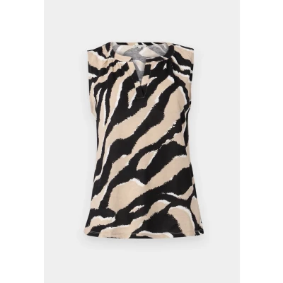 Bild av TOM Tailor V NECK Alloverprinted Linne, Storlek: XS, Abstract beige