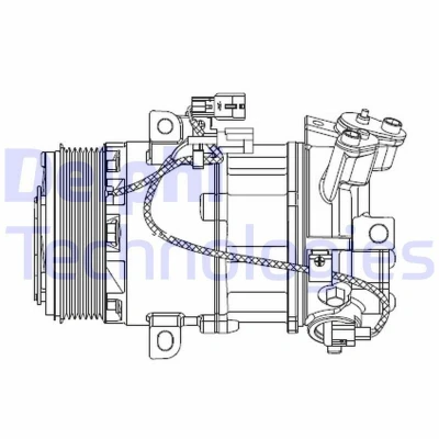 Bild av DELPHI CS20550 Compresseur De Climatisation 6SEU16 PAG 46 1234yf RENAULT: Captur, Clio 4