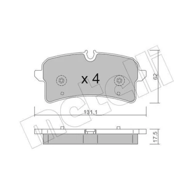 Bild av METELLI 22 1261 0 Jeu de plaquettes frein préparé pour indicateur d&#039;usure AUDI: A6 C7 Avant, A7 Sportback, PORSCHE: Macan