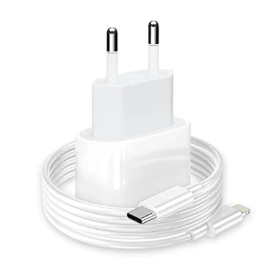 Bild av Snabbladdare för iPhone 20 W [MFi certifierad] PHONIX Italia laddare 14 13 12 11 Pro Max Mini XS XR X 8 SE Apple + laddningskabel typ C/Lightning