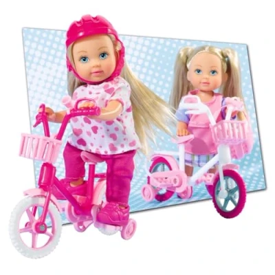 Bild av Simba 105731715 Evi LOVE Min Första Cykel Modedockan med och Hjälm, 12 cm, Från 3 år