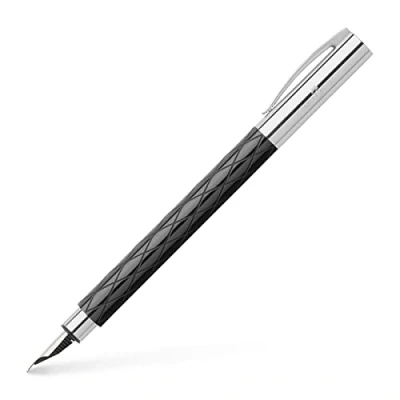 Bild av Faber Castell 148920 reservoarpenna AMBITION ädelharts rombus, fjäder: M, inklusive presentförpackning, skaftfärg: svart/silver