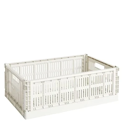 Bild av Hay Colour Crate transportlåda L tillverkad av återvunnen polypropen i färgen vit, mått: 34,5 cm x 53 18,5 cm, 541466