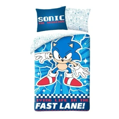 Bild av Halantex Sängkläder med Sonic The Hedgehog påslakan 140 x 200 cm örngott 70 90 100 % bomull flerfärgad
