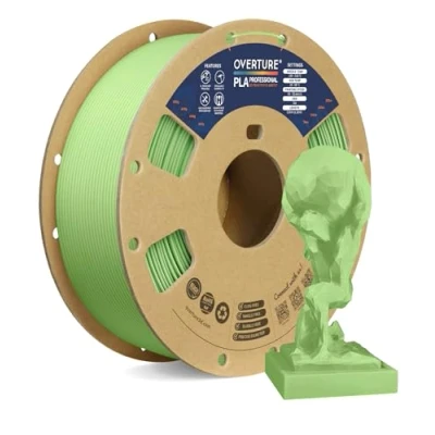 Bild av OVERTURE PLA Plus (PLA+) Filament 1,75 mm Professionellt förstärkt med ökad hållfasthet,Premium 1 kg (2,2 lbs), Dimensionell noggrannhet sannolikhet +/ 0,02 mm(Ljusgrön)