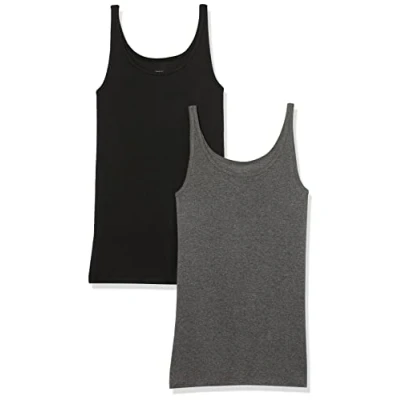 Bild av Amazon Essentials Dam Slim Fit tunn remlinne, paket med 2, svart/kol ljung, X Small