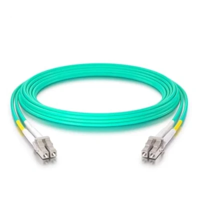 Bild av Fiber Patch Cable LC to OM3 10Gb/Gigabit Multi Mode Jumper Duplex 50/125μm LSZH Optic Cord for SFP Transceiver, Aque, 1 Meter(3.3 ft)