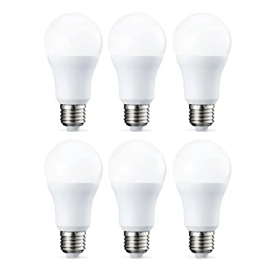 Bild av Amazon Basics LED lampa, Edison gänga E27, 10 W (motsvarande 75 glödlampa), kallvit, icke dimbar, 6 pack