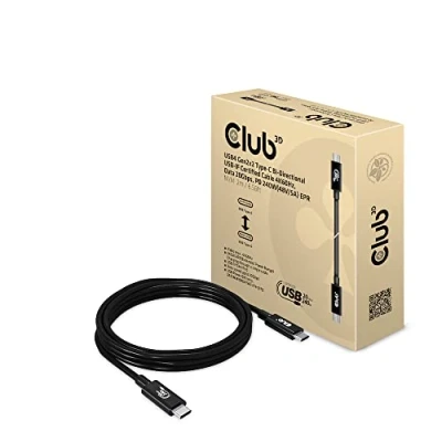 Bild av Club3D USB4 Gen2 x 2 Typ C tvåriktad USB IF certifierad kabel 4K60 Hz, data 20 Gbps, PD 240 W EPR St./st. m