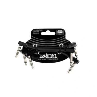 Bild av Ernie Ball Flex Patch kabel 3 tum svart pack