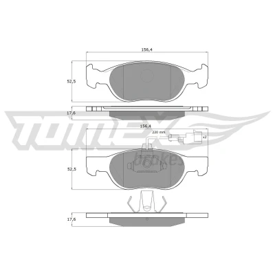 Bild av TOMEX brakes TX 11 87 Jeu de plaquettes frein Essieu avant contact signal d&#039;usure inclus FIAT: Punto II 3/5 portes, Barchetta, BRAVO 1